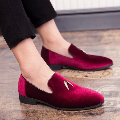 Qmaigie Men Dress Shoes Men plus size 47 48 Party shoes  new Fashion Wedding shoes Handmade Men Loafers Men Velvet Shoes