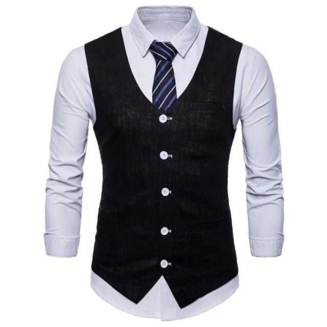 Mens Slim Fit Single Breasted Suit Vest 2018 Brand New Formal Dress Business Wedding Vest Waistcoat Men Solid Color Gilet Homme