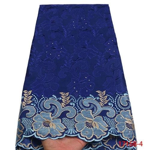 Nigerian African Lace Fabrics High Quality For Men Cotton Dry Lace Fabric With Stones Swiss Voile Lace In Switzerland XY1716B-2