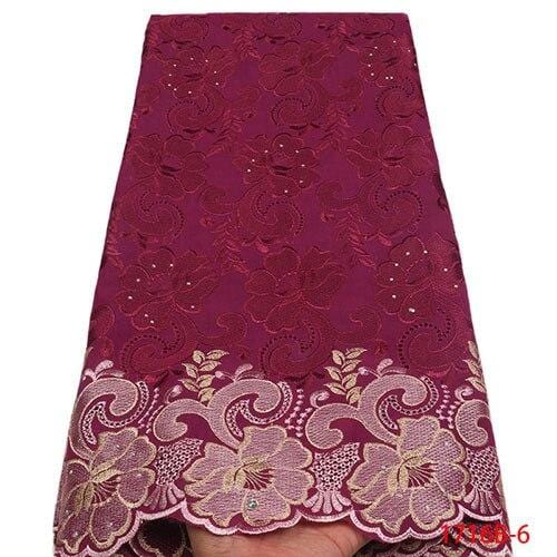 Nigerian African Lace Fabrics High Quality For Men Cotton Dry Lace Fabric With Stones Swiss Voile Lace In Switzerland XY1716B-2