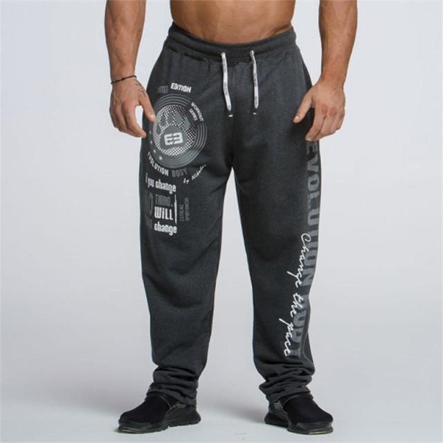 New Running Jogging Pants Men Cotton Soft Bodybuilding Joggers Sweatpants Harem Long Trousers Gym Fitness Sport Training Pants