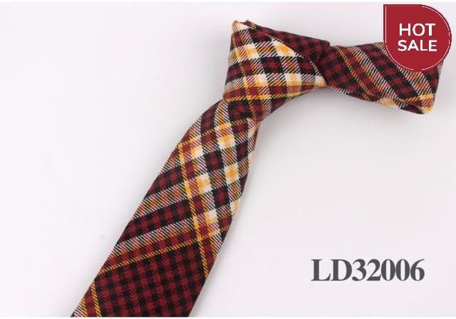 New Plaid Cotton Ties Skinny Causal Neck tie For Men Suits Mens Slim Necktie For Business Cravats 7cm Width Groom Neckties