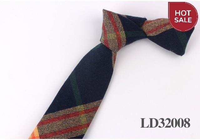 New Plaid Cotton Ties Skinny Causal Neck tie For Men Suits Mens Slim Necktie For Business Cravats 7cm Width Groom Neckties