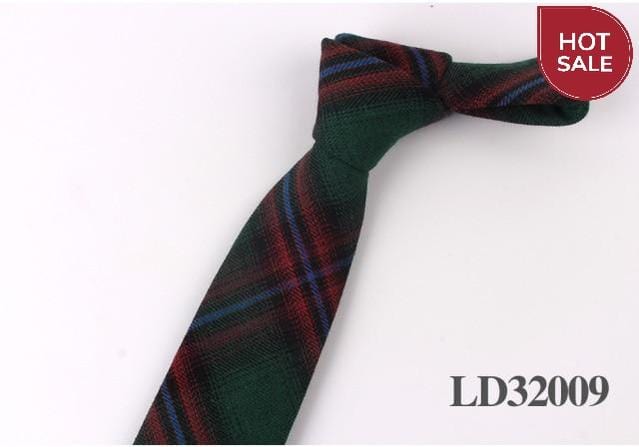 New Plaid Cotton Ties Skinny Causal Neck tie For Men Suits Mens Slim Necktie For Business Cravats 7cm Width Groom Neckties