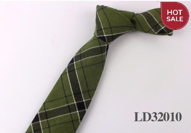 New Plaid Cotton Ties Skinny Causal Neck tie For Men Suits Mens Slim Necktie For Business Cravats 7cm Width Groom Neckties