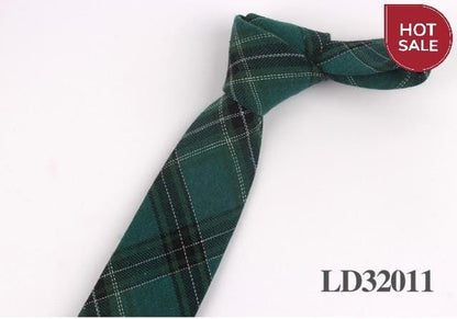 New Plaid Cotton Ties Skinny Causal Neck tie For Men Suits Mens Slim Necktie For Business Cravats 7cm Width Groom Neckties