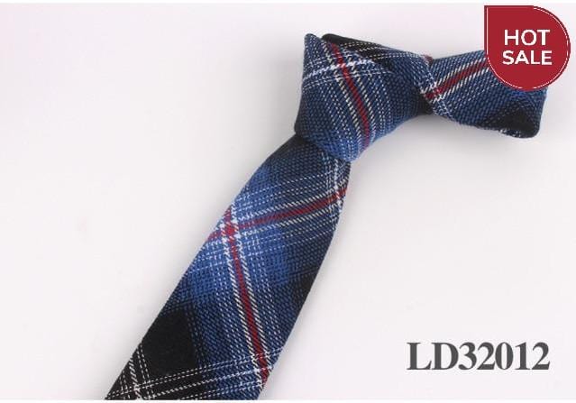 New Plaid Cotton Ties Skinny Causal Neck tie For Men Suits Mens Slim Necktie For Business Cravats 7cm Width Groom Neckties