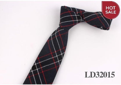 New Plaid Cotton Ties Skinny Causal Neck tie For Men Suits Mens Slim Necktie For Business Cravats 7cm Width Groom Neckties