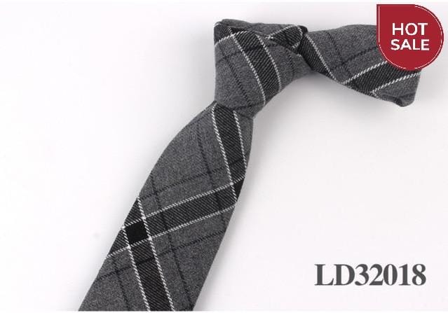 New Plaid Cotton Ties Skinny Causal Neck tie For Men Suits Mens Slim Necktie For Business Cravats 7cm Width Groom Neckties